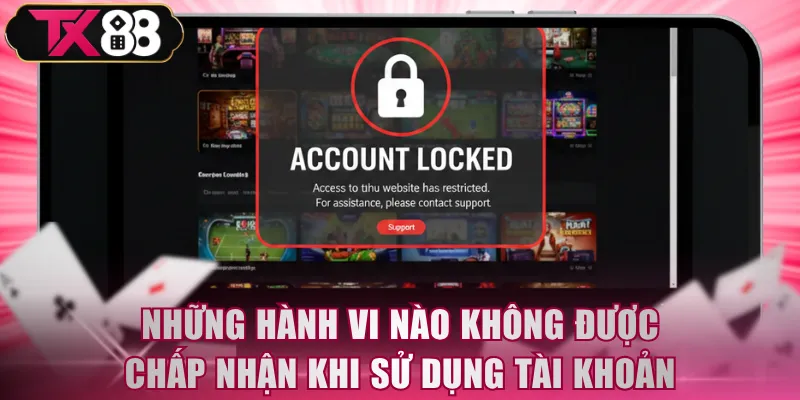 Những hành vi nào không được chấp nhận khi sử dụng tài khoản