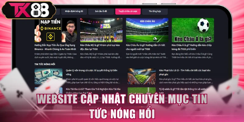 Website cập nhật chuyên mục tin tức nóng hổi